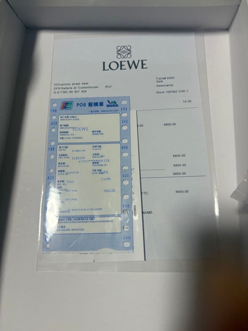 LOEWE モヘアマフラー ホワイトピンク　白ピンク