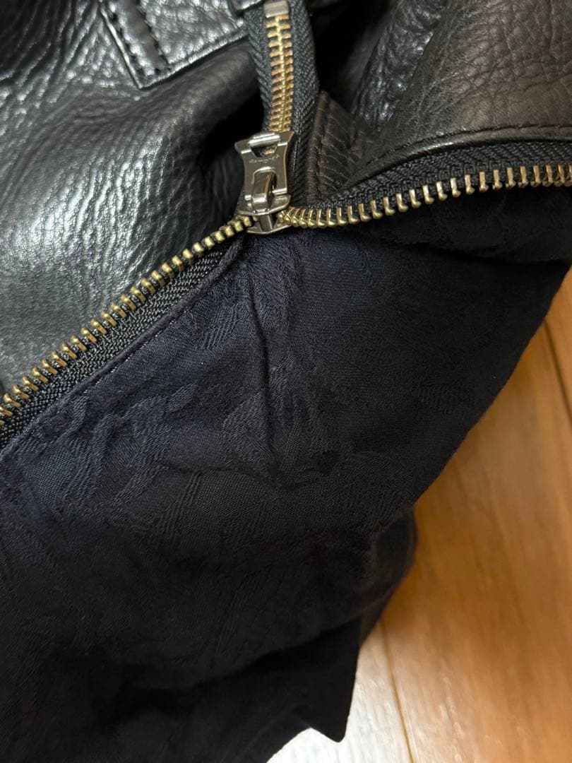 MR.OLIVE ウォータープルーフ ウォッシャブルレザードレープボストンバッグ