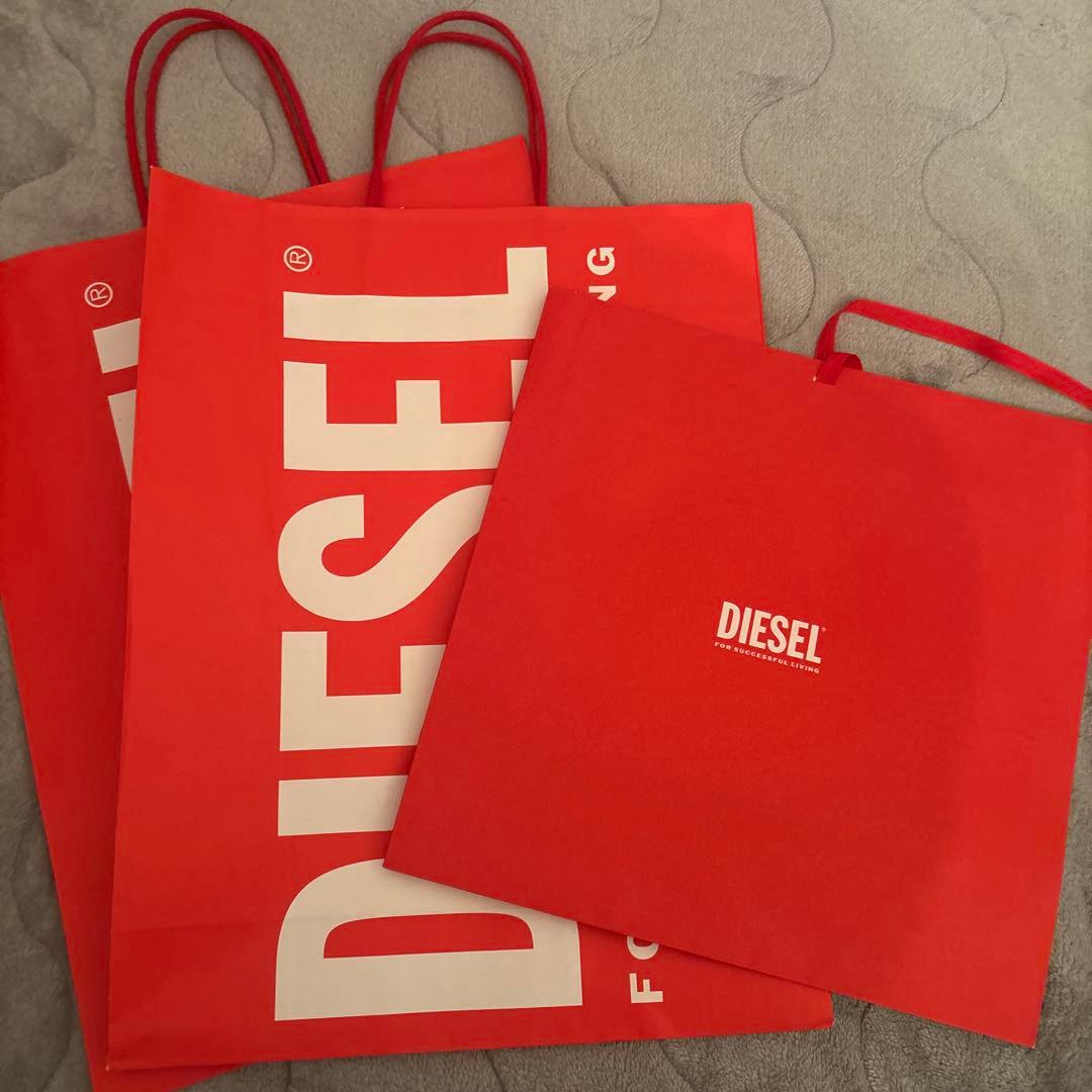 DIESEL ブラックレザーショルダーバッグ