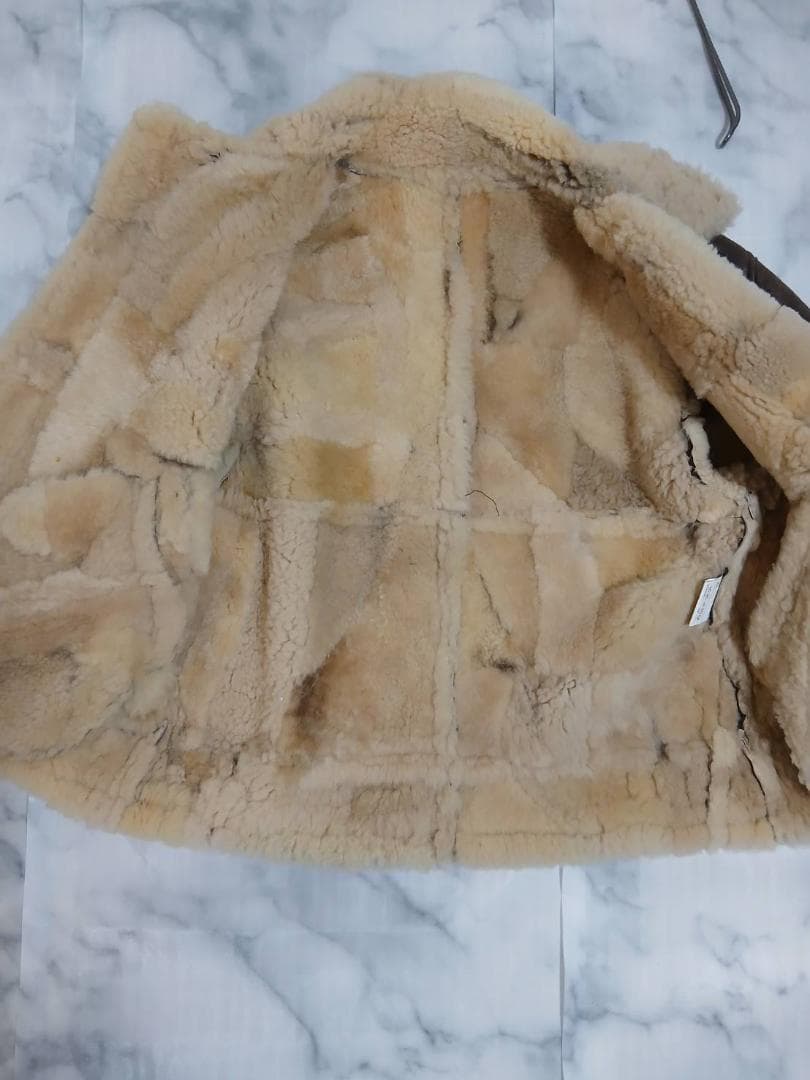 まさ様★B-3 ムートンフライトジャケット 羊革 ブラウン L