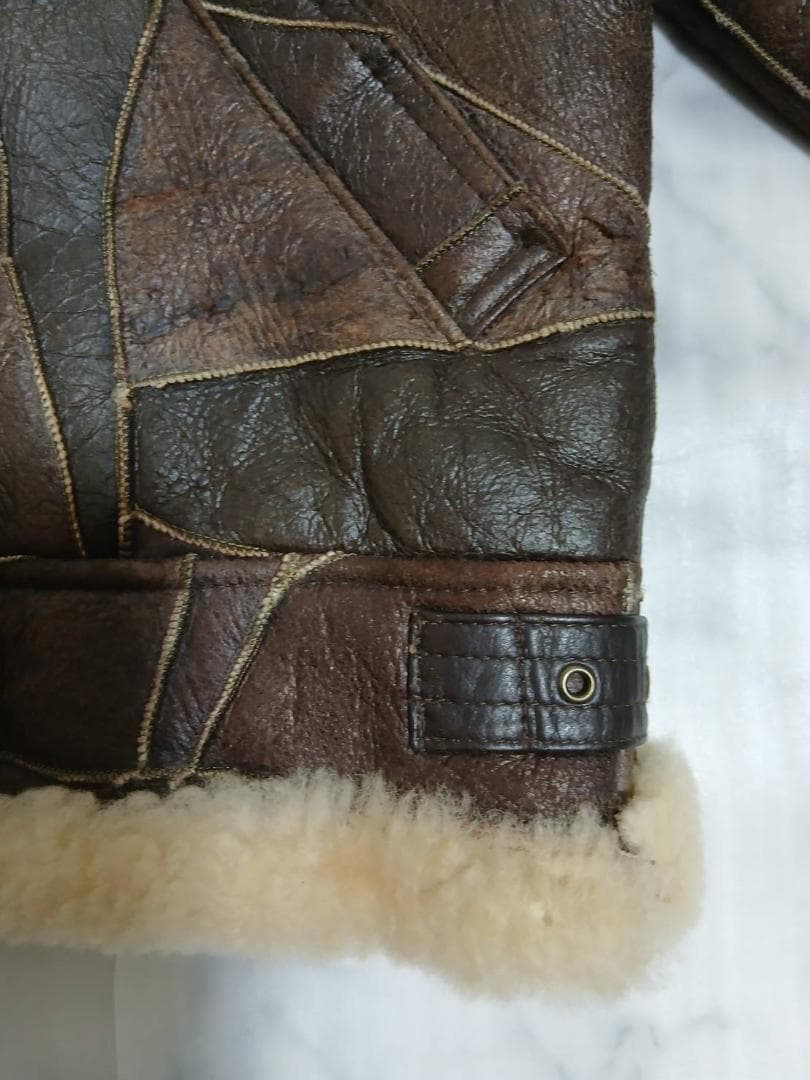 まさ様★B-3 ムートンフライトジャケット 羊革 ブラウン L