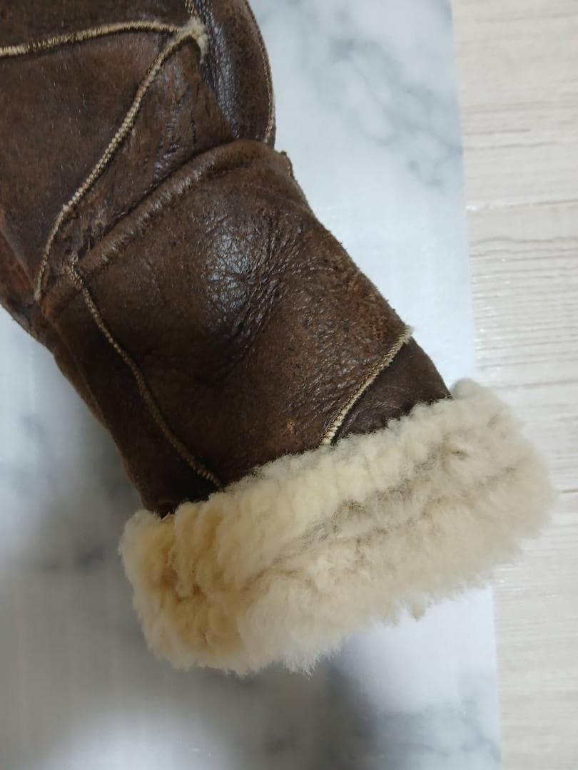 まさ様★B-3 ムートンフライトジャケット 羊革 ブラウン L