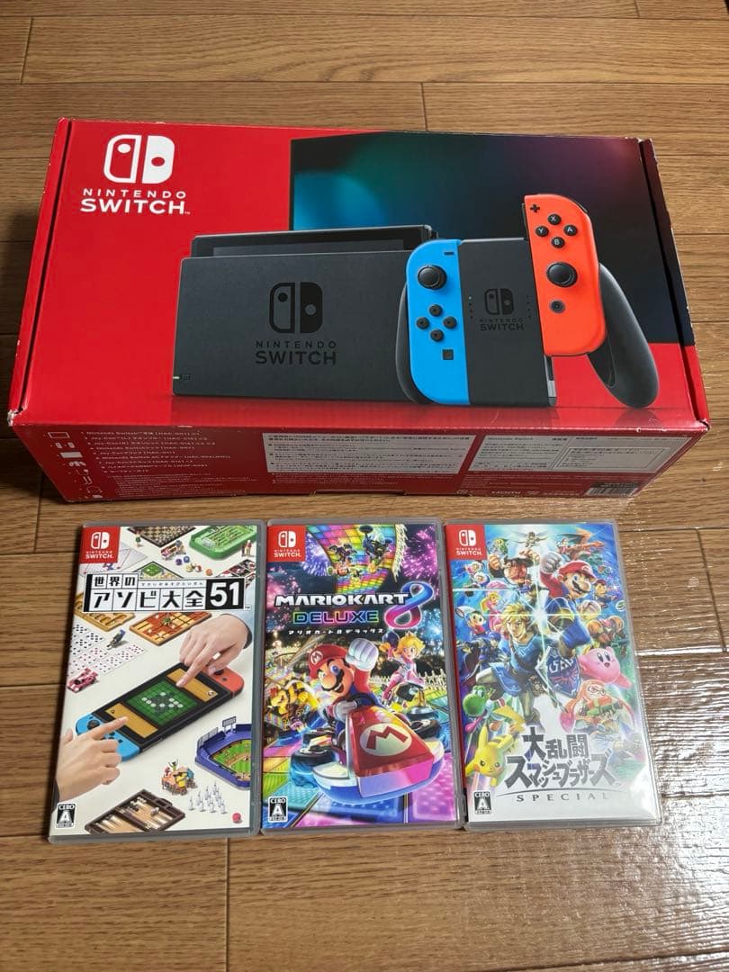 Nintendo Switch 本体 ネオンブルー/レッド + ゲーム3本セット