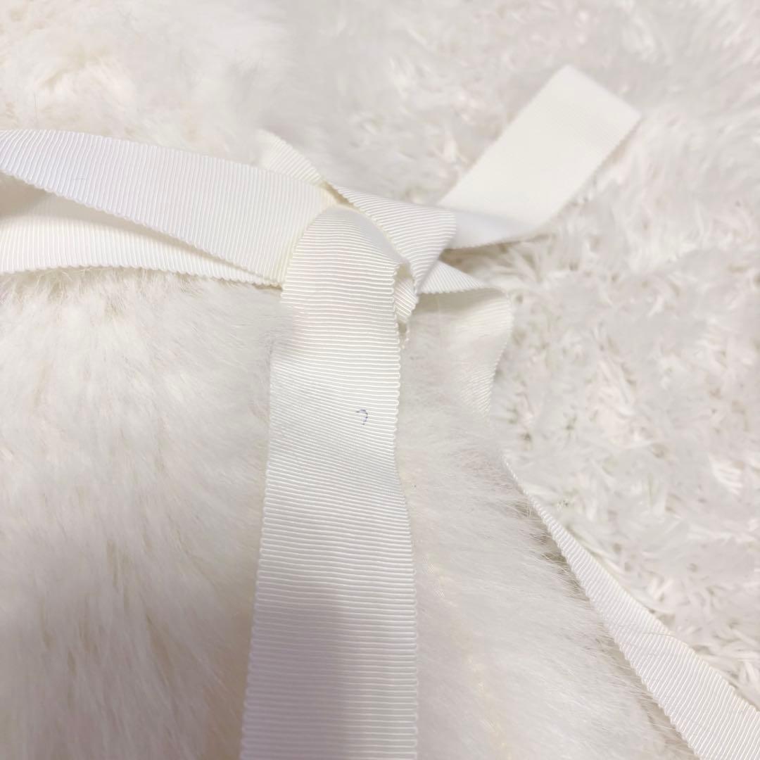 イデアルーチェ　idealuce エコファーリボンベスト　ホワイト