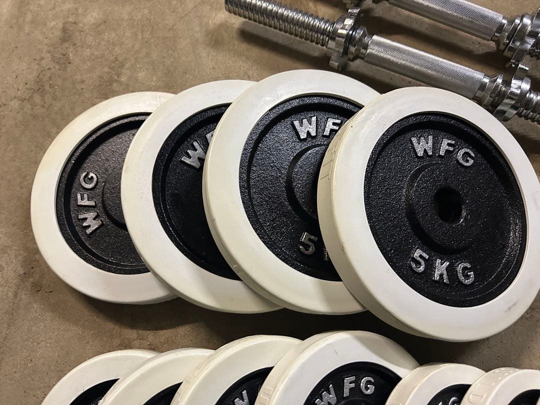 ダンベルシャフト 2本 プレート5kg4枚2.5kg4枚1.25kg4枚セット