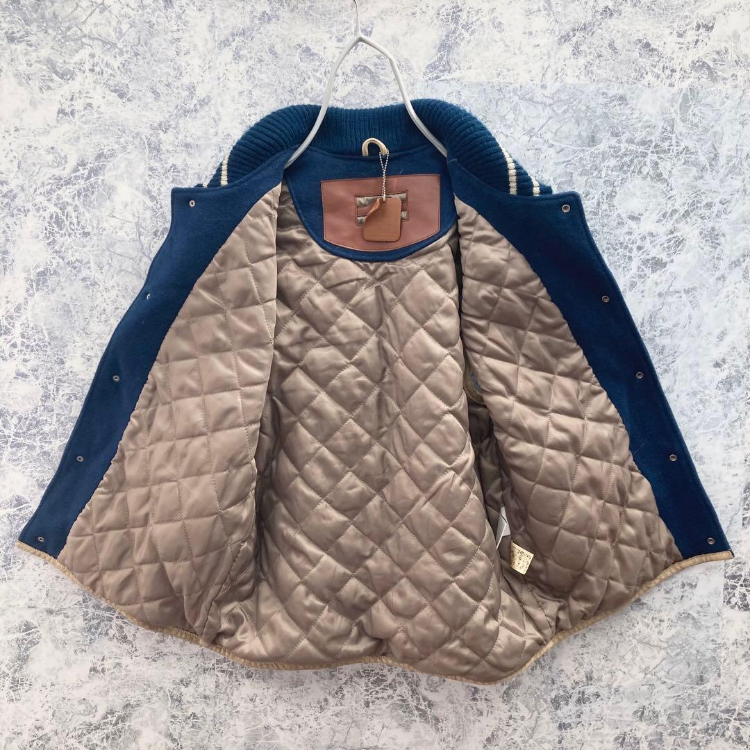 IJ297 激レアUS古着エコーアンリミテッド刺繍肉厚ウール中綿スタジャンベスト