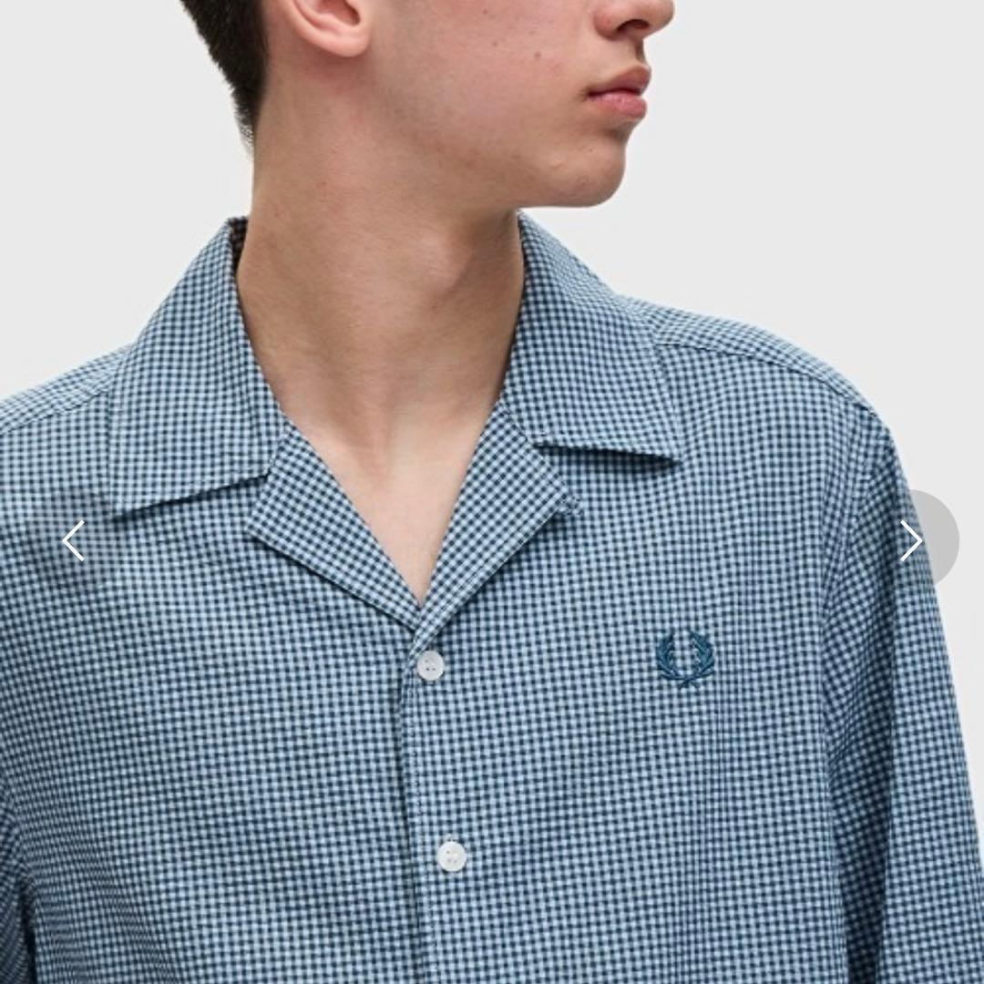 FRED PERRY マイクロギンガムシアサッカーシャツ