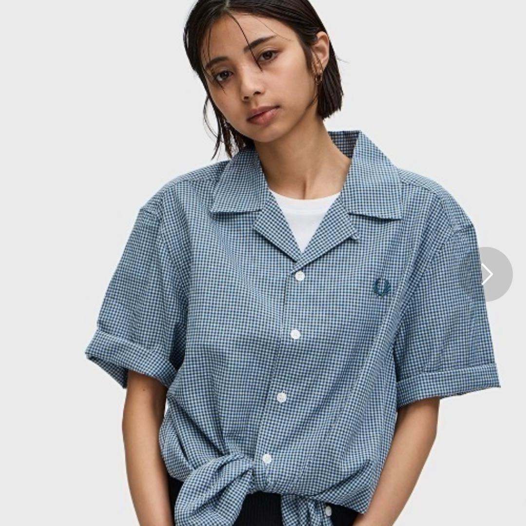 FRED PERRY マイクロギンガムシアサッカーシャツ