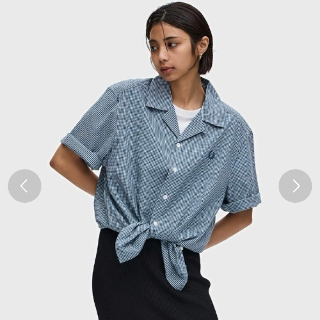 FRED PERRY マイクロギンガムシアサッカーシャツ