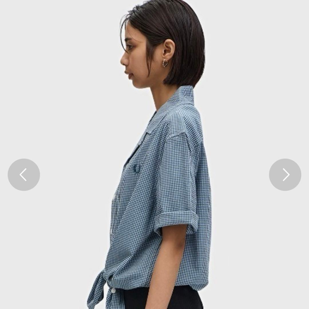 FRED PERRY マイクロギンガムシアサッカーシャツ