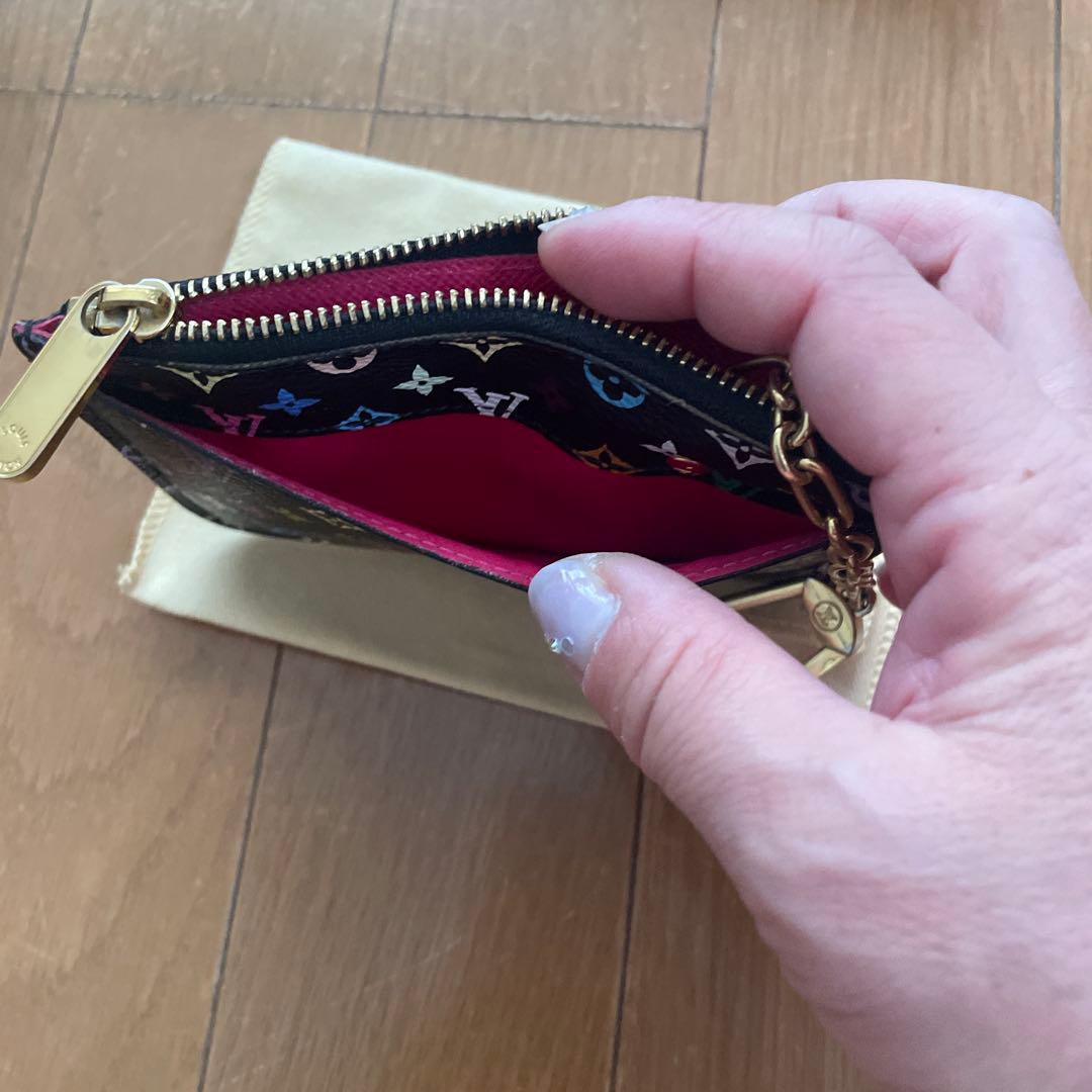 ルイヴィトン マルチカラー ポシェットクレ ケース　キーケース　黒