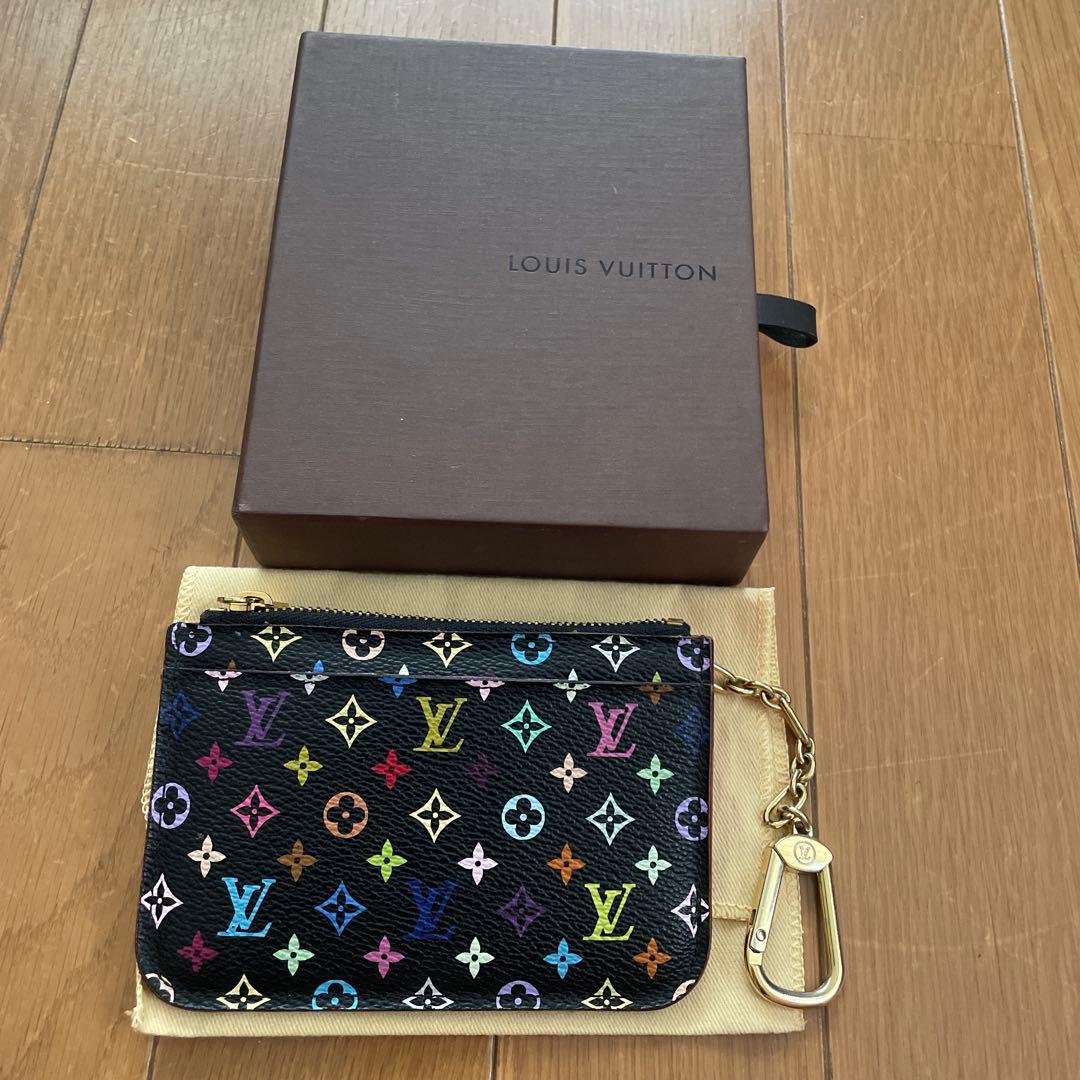 ルイヴィトン マルチカラー ポシェットクレ ケース　キーケース　黒