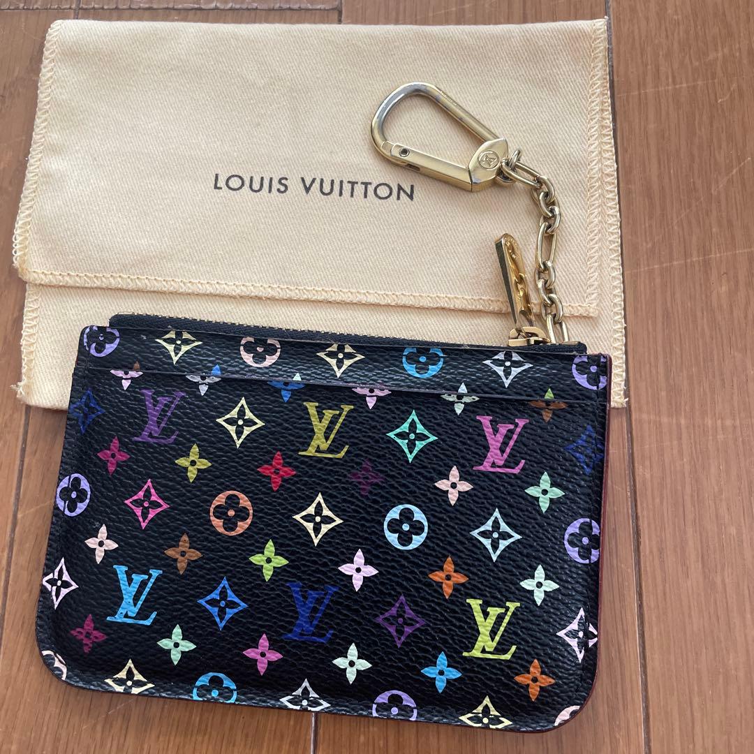 ルイヴィトン マルチカラー ポシェットクレ ケース　キーケース　黒
