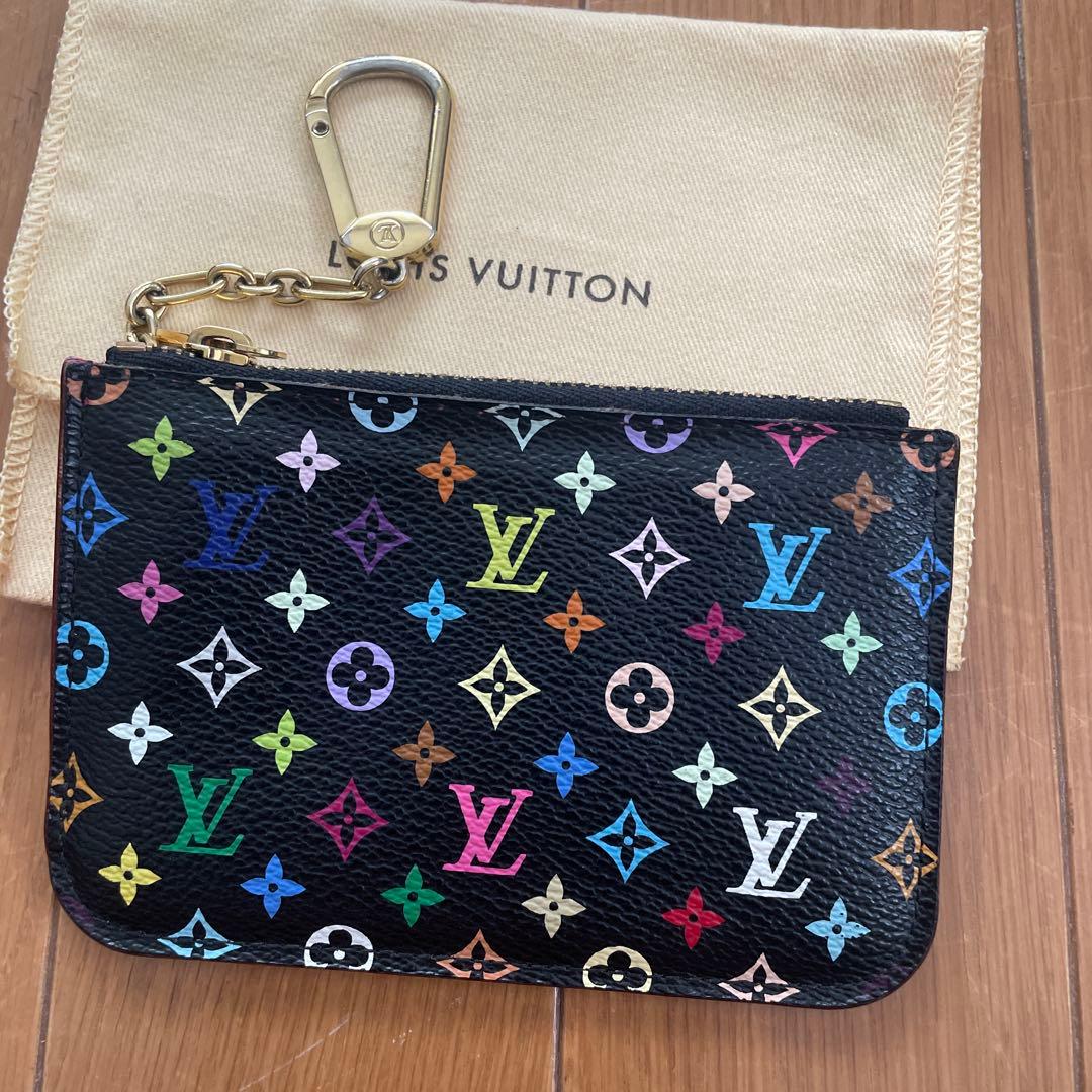 ルイヴィトン マルチカラー ポシェットクレ ケース　キーケース　黒