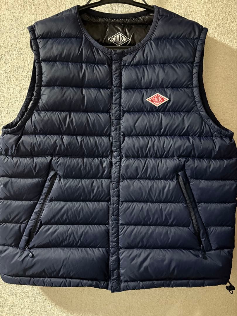美品　DANTON ネイビー ダウンベスト サイズ38