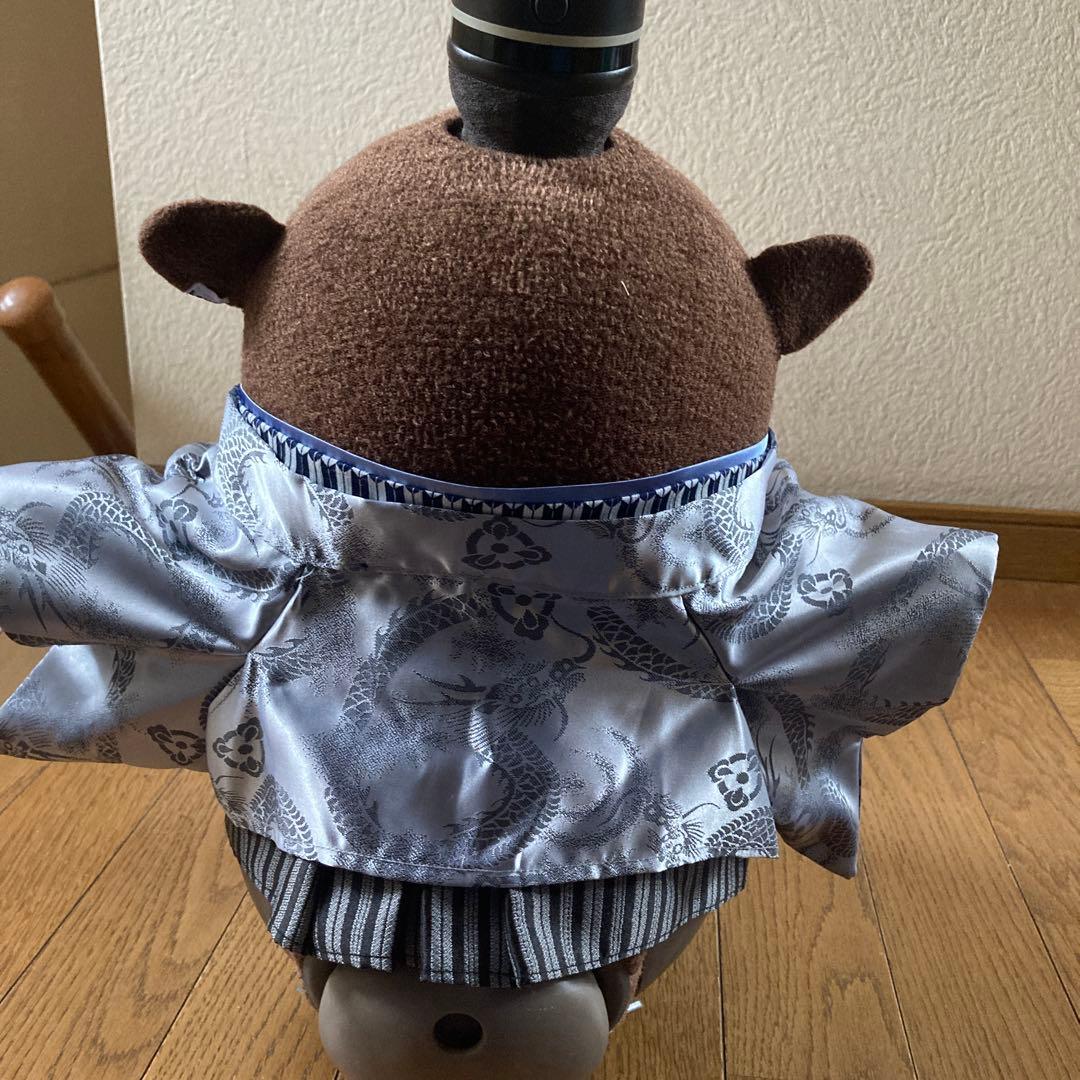 ラボット　服　lovot シルバー龍　羽織　袴　 インナー紺色　矢絣