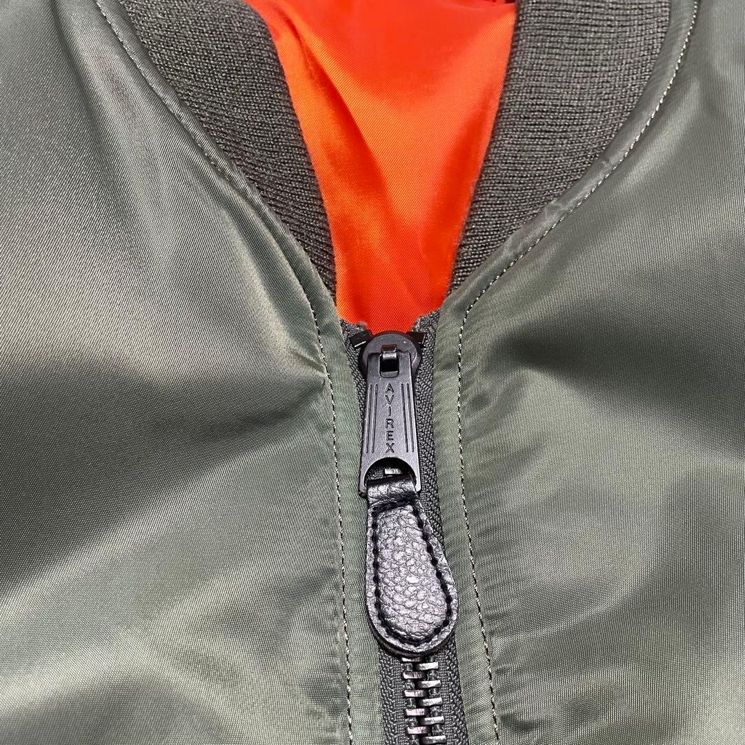 【未使用級】AVIREX オリーブグリーン MA-1 フライトジャケット XL