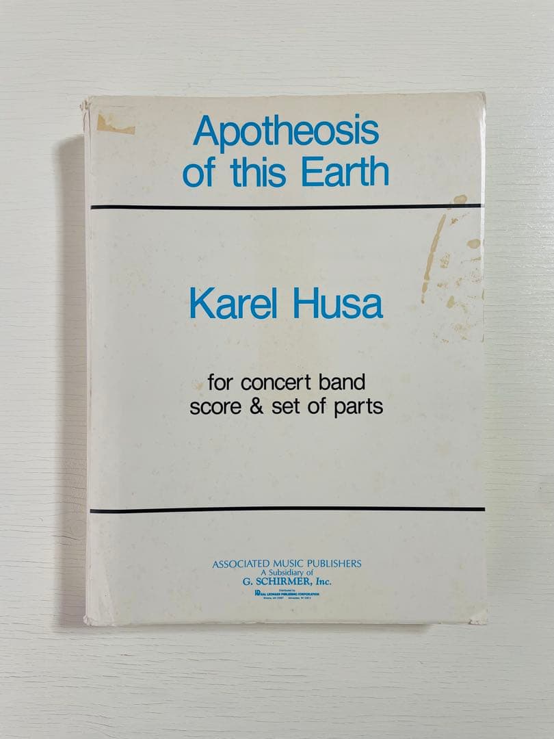 KAREL HUSA Apotheosis of this Earth吹奏楽楽譜