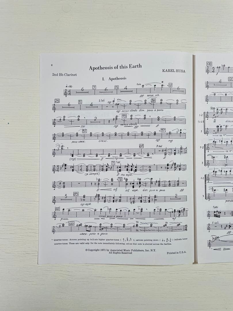 KAREL HUSA Apotheosis of this Earth吹奏楽楽譜
