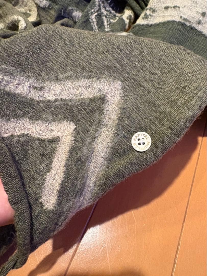 【美品】KAPITAL 縮絨ウールインディアンペインティングストール