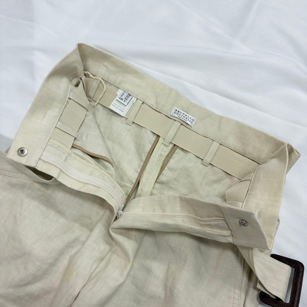 【現行】ブルネロクチネリ カーゴパンツ ワークパンツ リネン混 スラックス 38