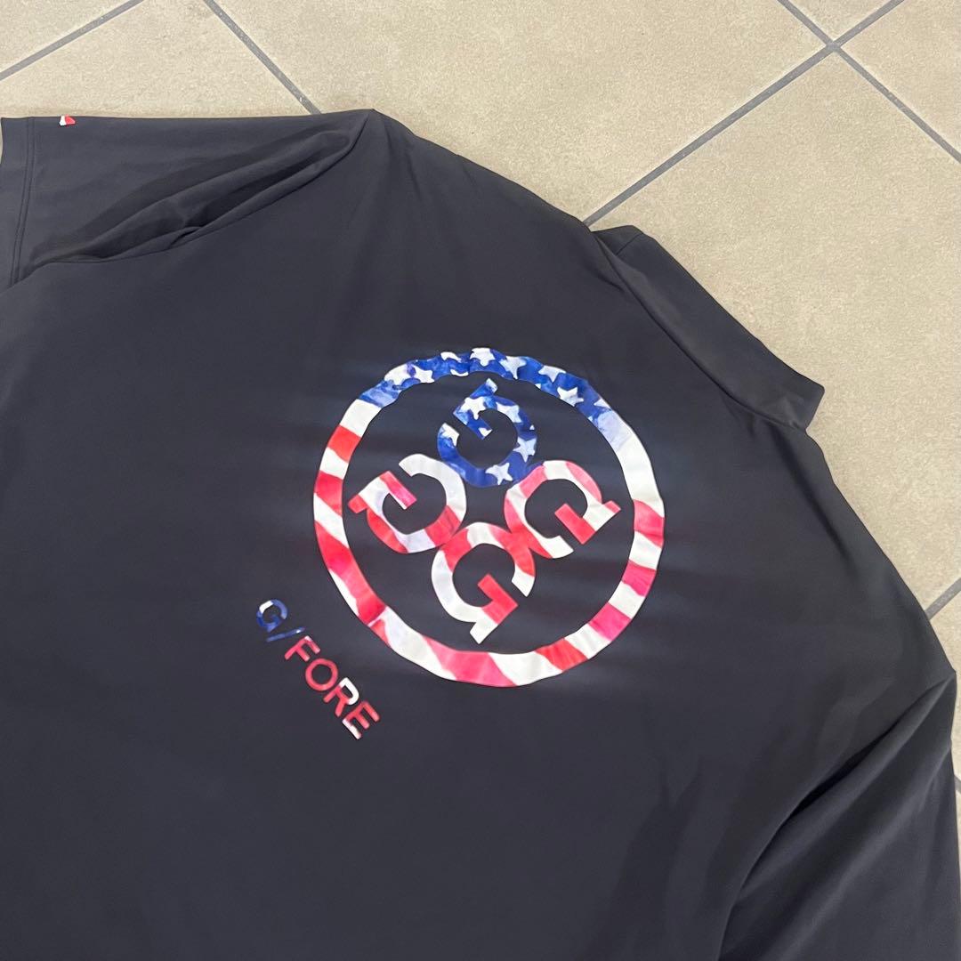 G/FORE ジーフォア　モックネック　半袖シャツ　メンズ　XL 3 ロゴ