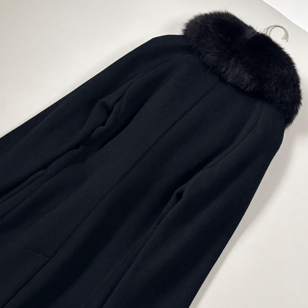 極美品✨マックスマーラ フィンランドフォックスファー ロングコート ブラック