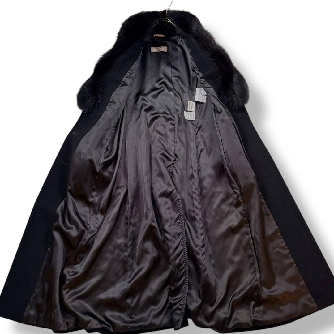 極美品✨マックスマーラ フィンランドフォックスファー ロングコート ブラック