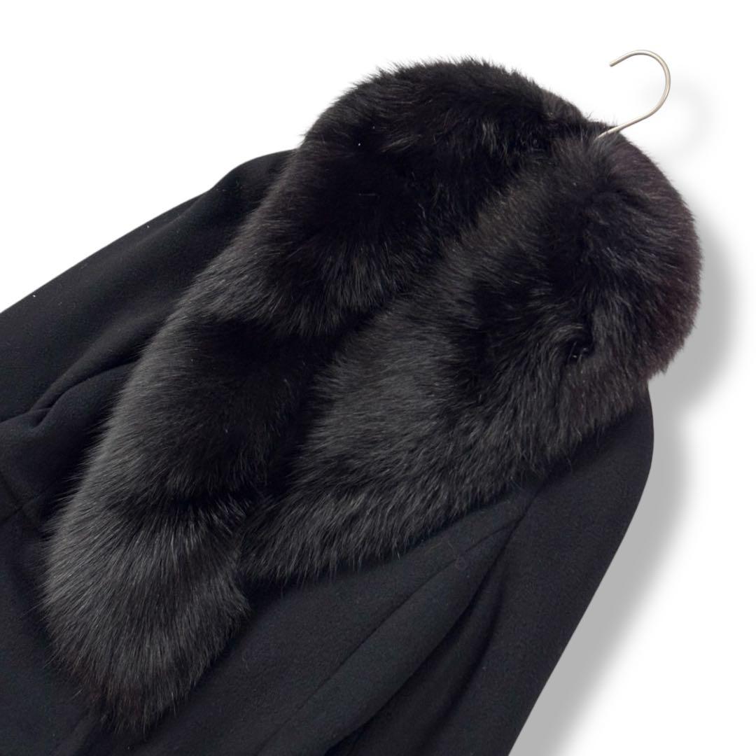 極美品✨マックスマーラ フィンランドフォックスファー ロングコート ブラック