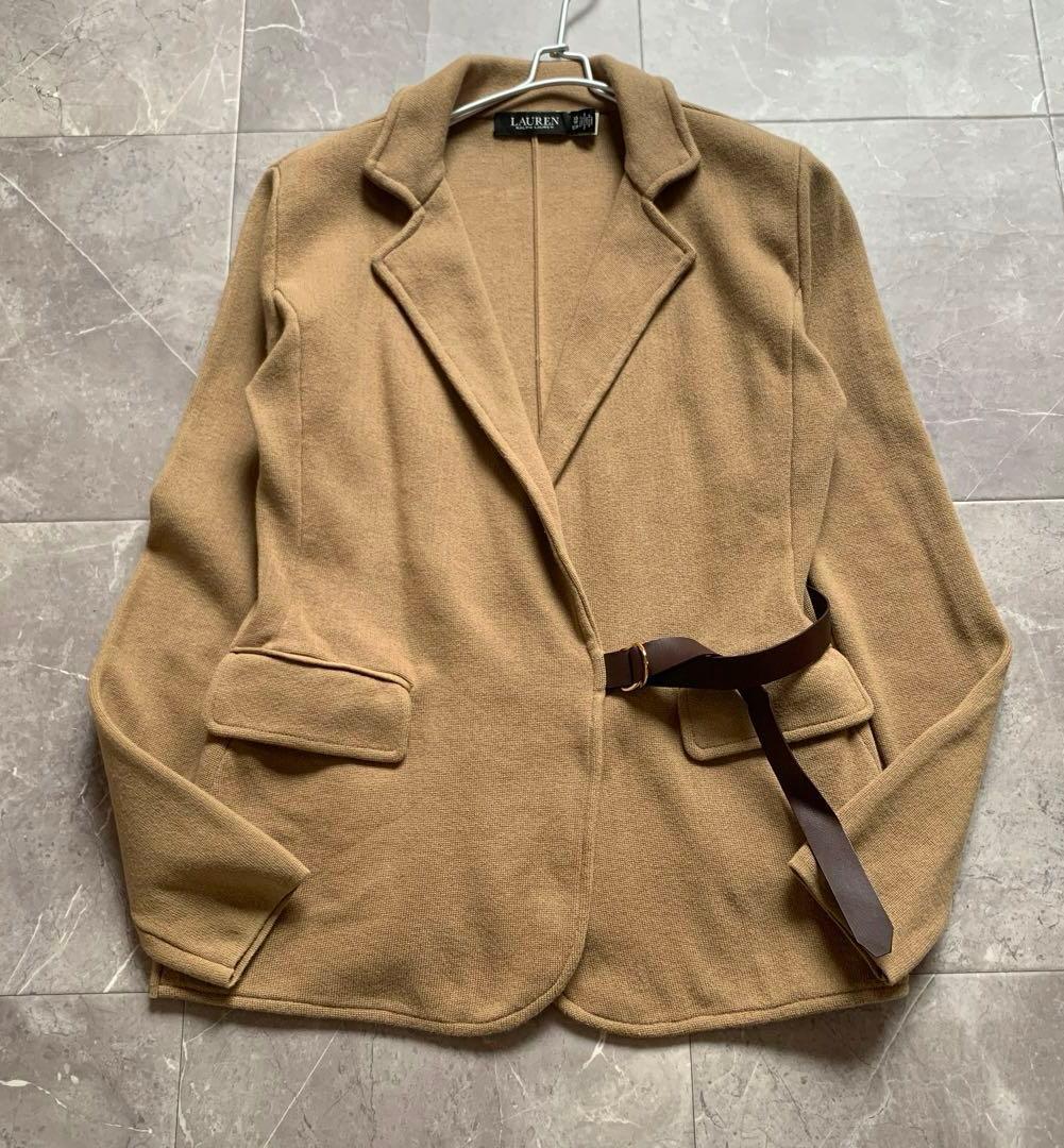 ローレンラルフローレン　レザートリムコットンブレンドブレザー　近年モデル　XS