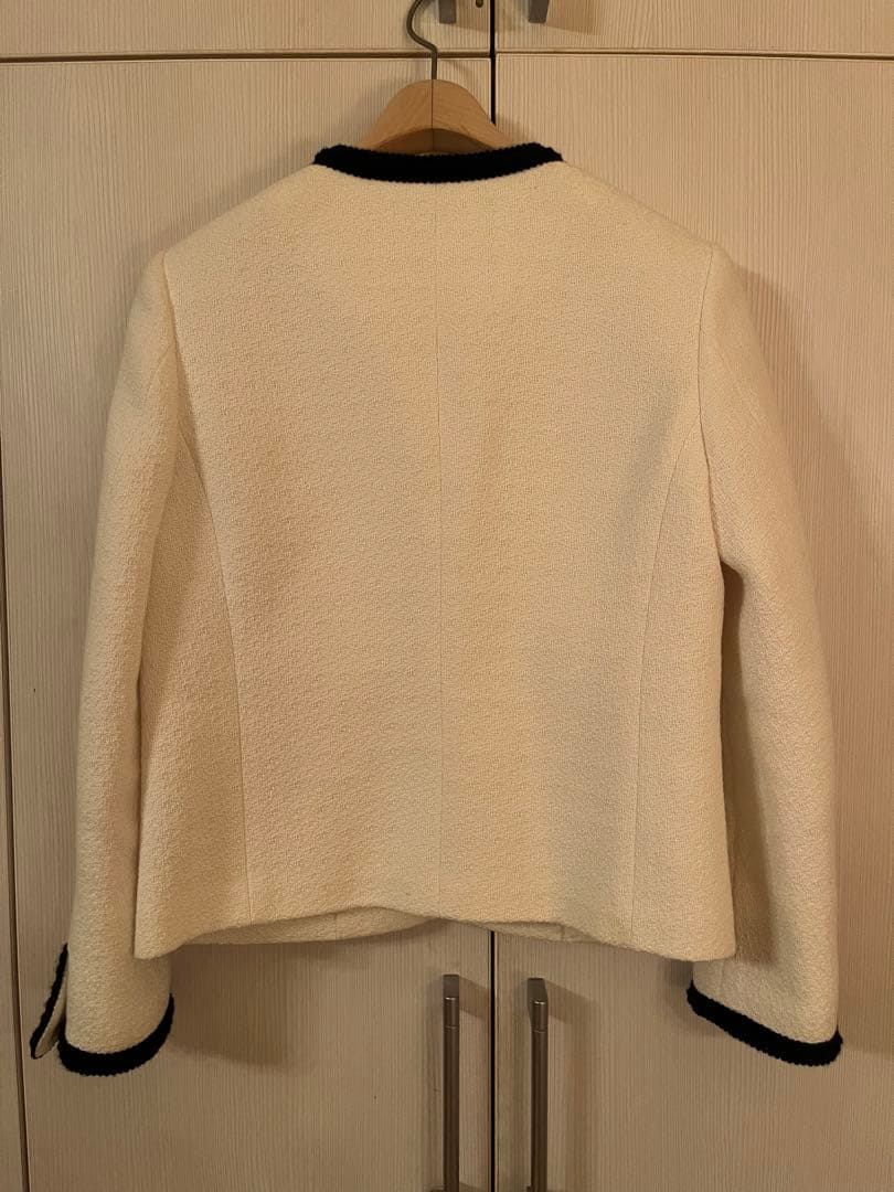 ESTNATION コットンツイードノーカラージャケット