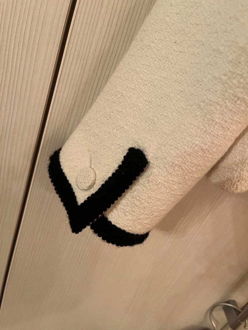 ESTNATION コットンツイードノーカラージャケット