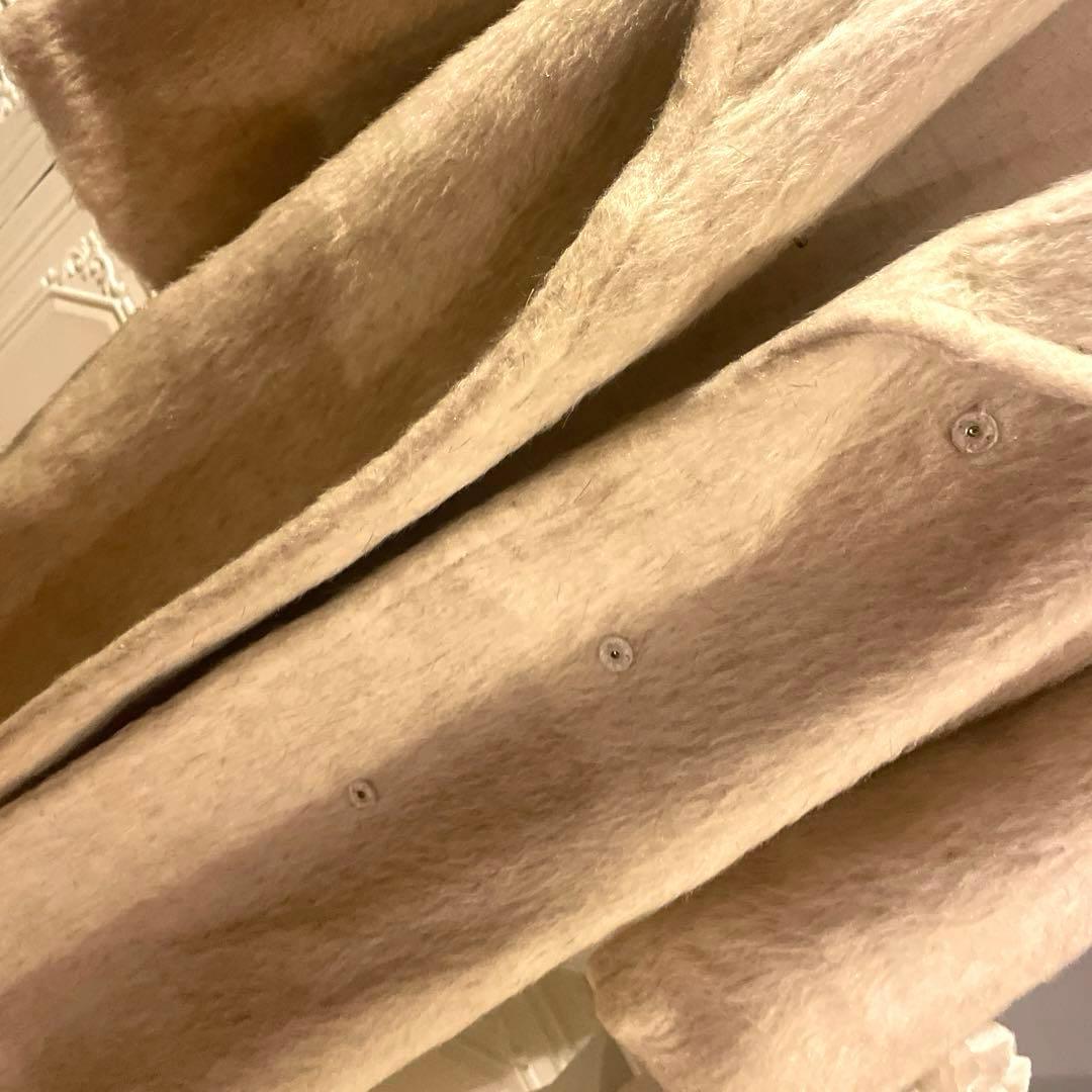 【9万円】ロンドン生地使用　デザイン　シャギービッグカラーコート