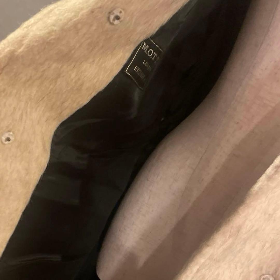 【9万円】ロンドン生地使用　デザイン　シャギービッグカラーコート