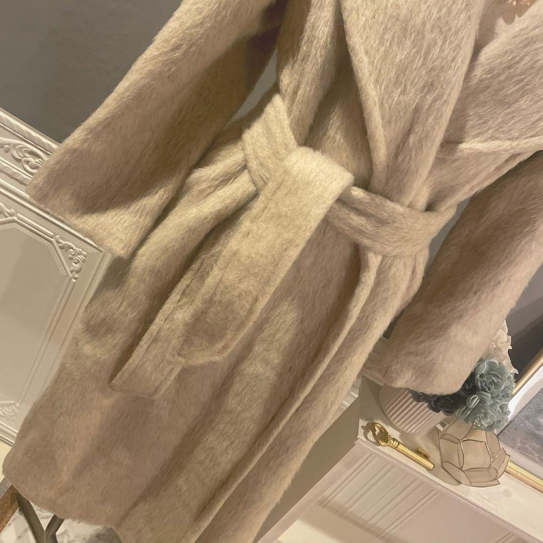 【9万円】ロンドン生地使用　デザイン　シャギービッグカラーコート