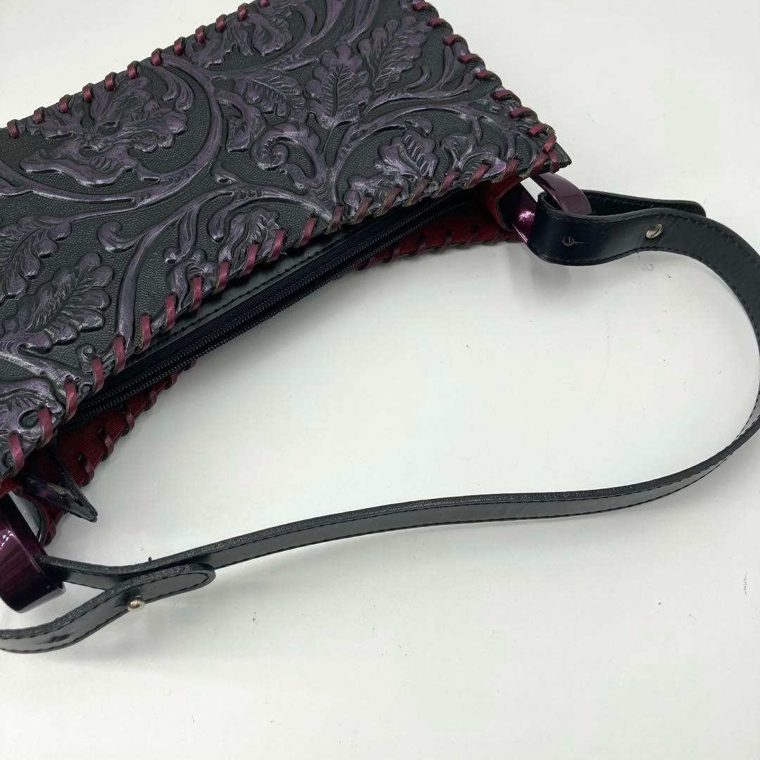 美品✨KENZO ケンゾー カービング ショルダーバッグ ボタニカル くり手