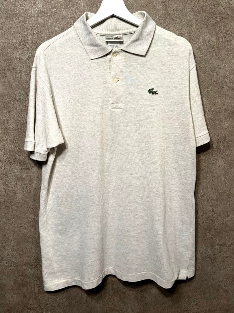 80'S CHEMISE LACOSTE ポロシャツ メランジグレー フランス製