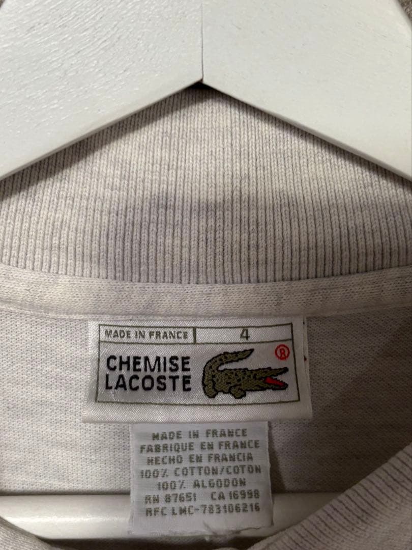 80'S CHEMISE LACOSTE ポロシャツ メランジグレー フランス製