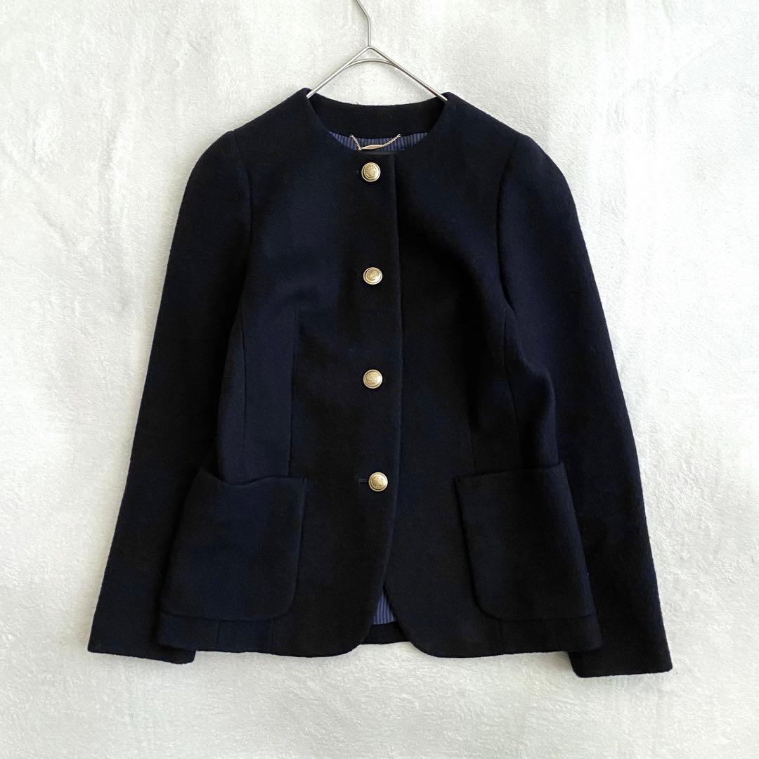 【ほぼ未使用✨】allureville パイルメルトンノーカラージャケット 黒