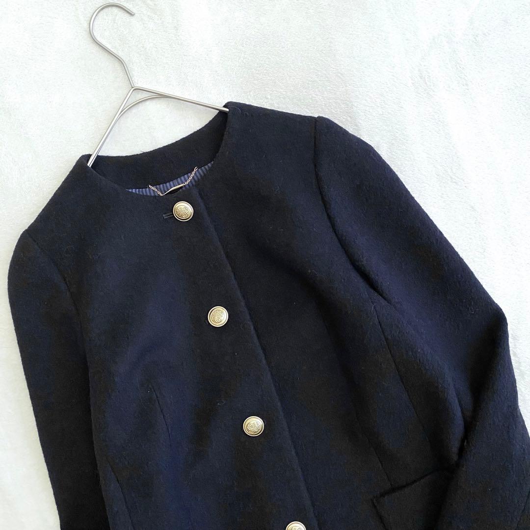 【ほぼ未使用✨】allureville パイルメルトンノーカラージャケット 黒