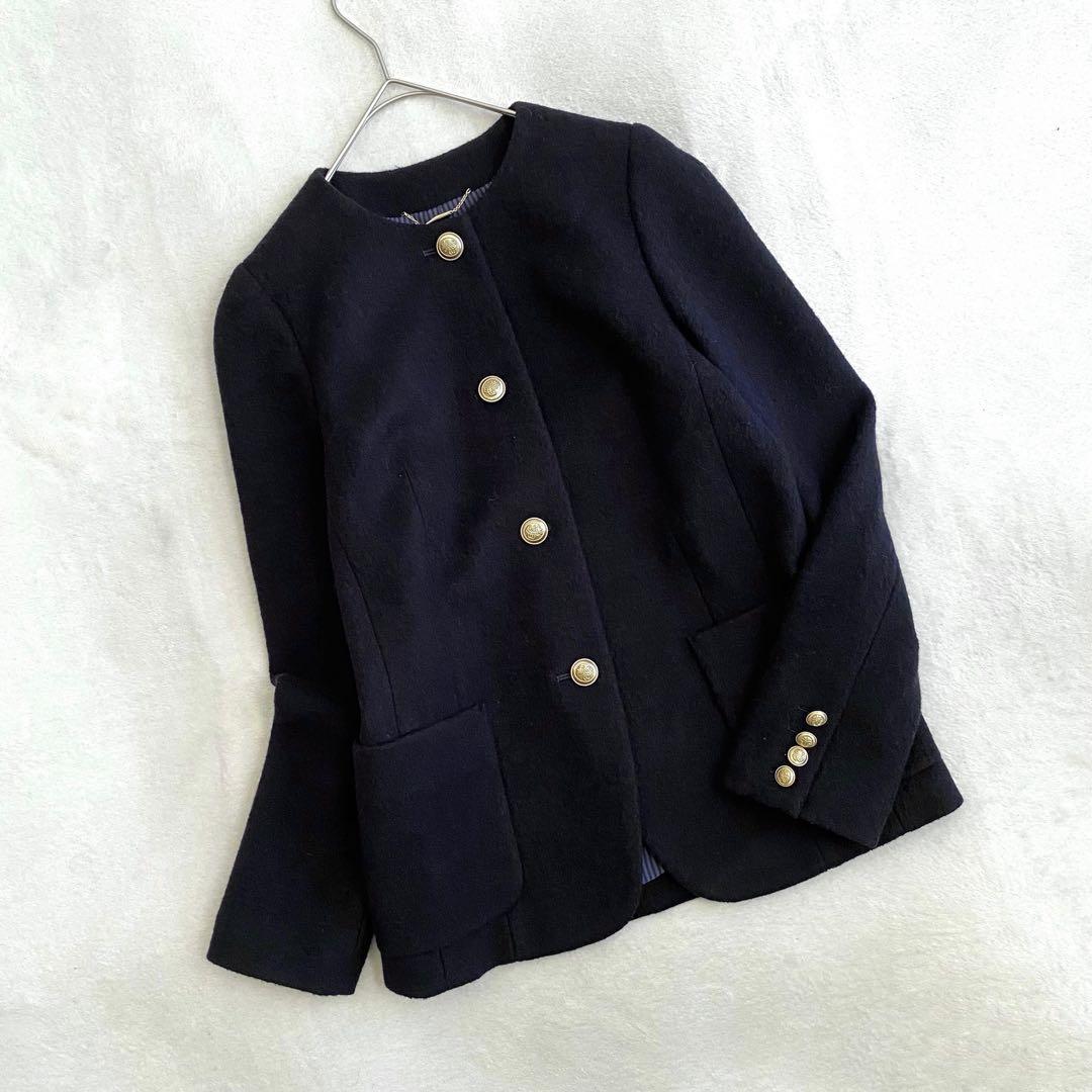 【ほぼ未使用✨】allureville パイルメルトンノーカラージャケット 黒