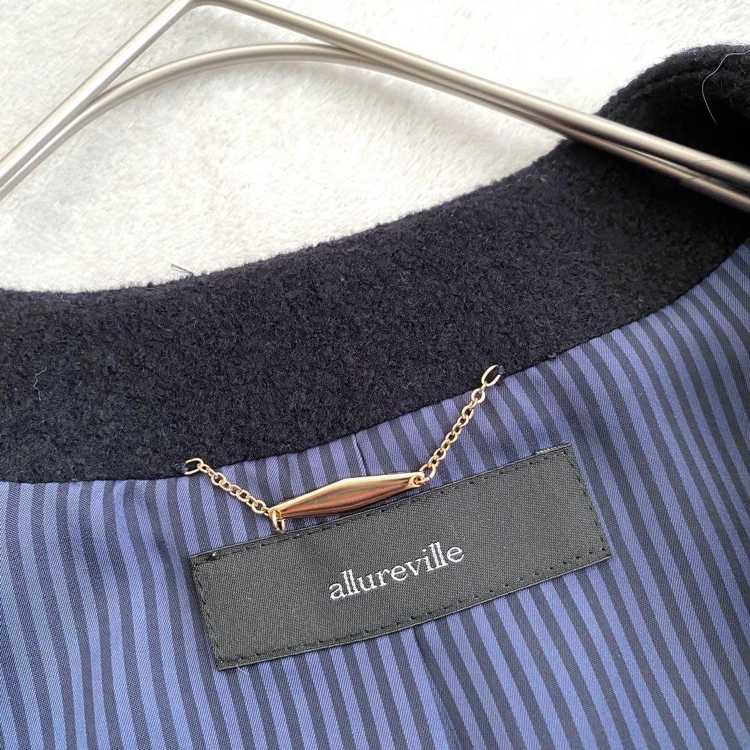 【ほぼ未使用✨】allureville パイルメルトンノーカラージャケット 黒