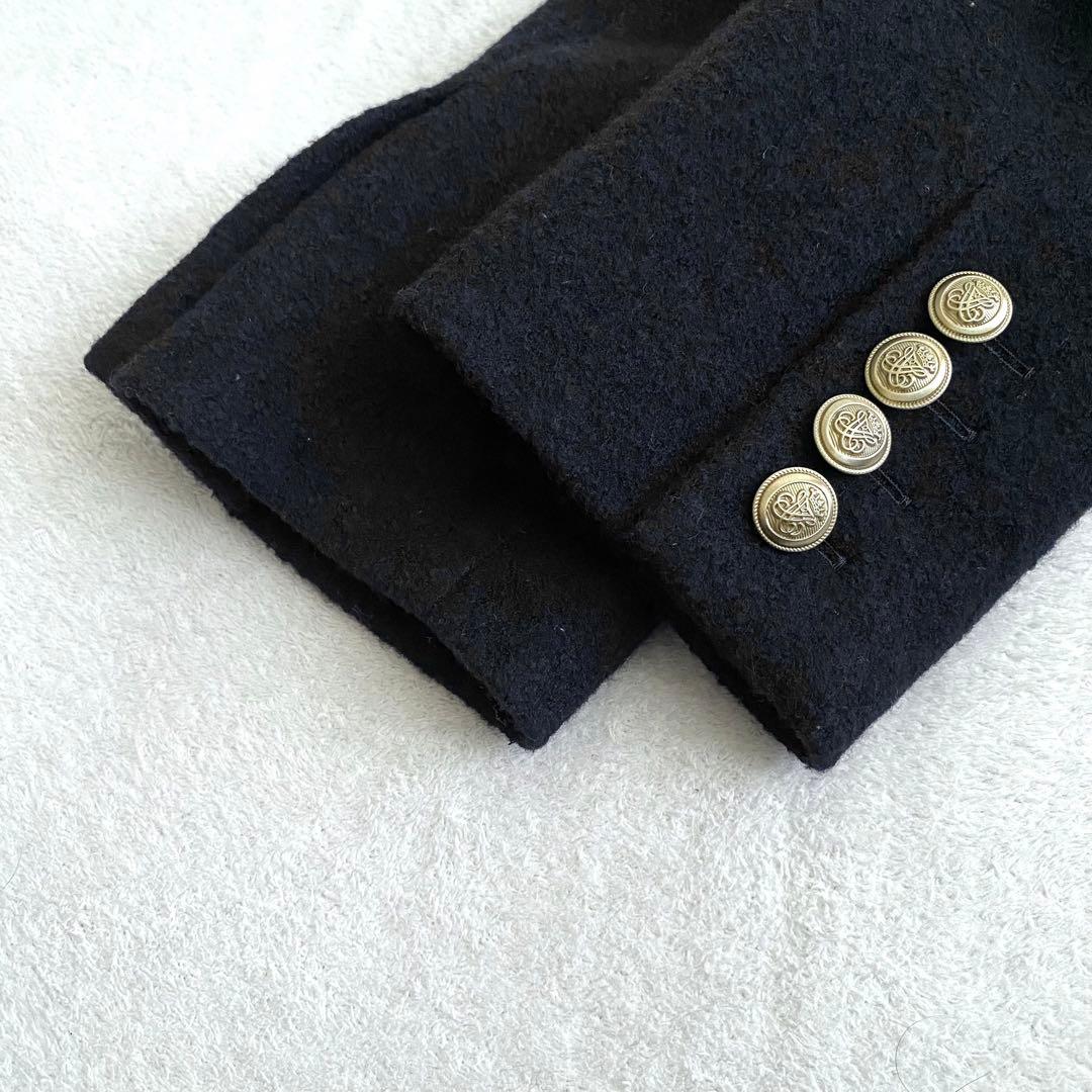 【ほぼ未使用✨】allureville パイルメルトンノーカラージャケット 黒