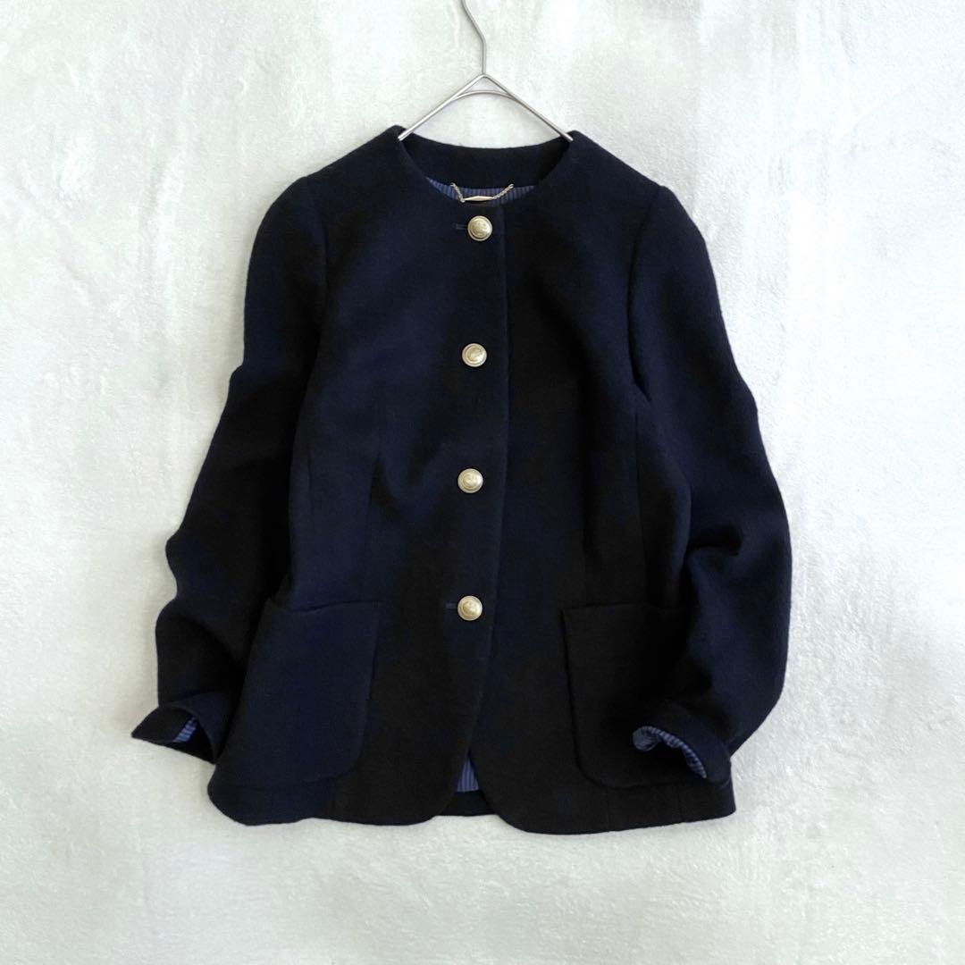 【ほぼ未使用✨】allureville パイルメルトンノーカラージャケット 黒