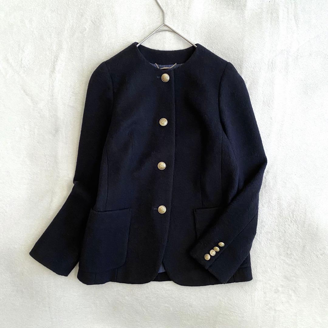 【ほぼ未使用✨】allureville パイルメルトンノーカラージャケット 黒