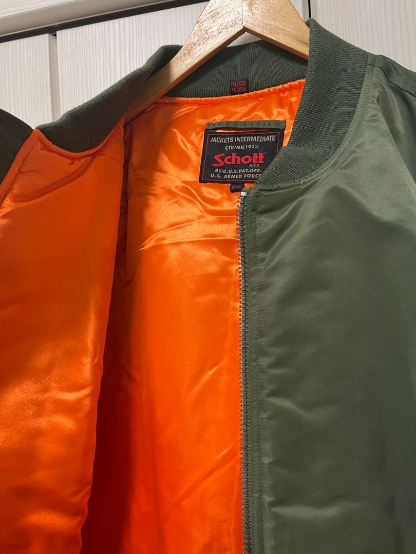 schott MA-1ジャケット 2XL グリーン　ショット