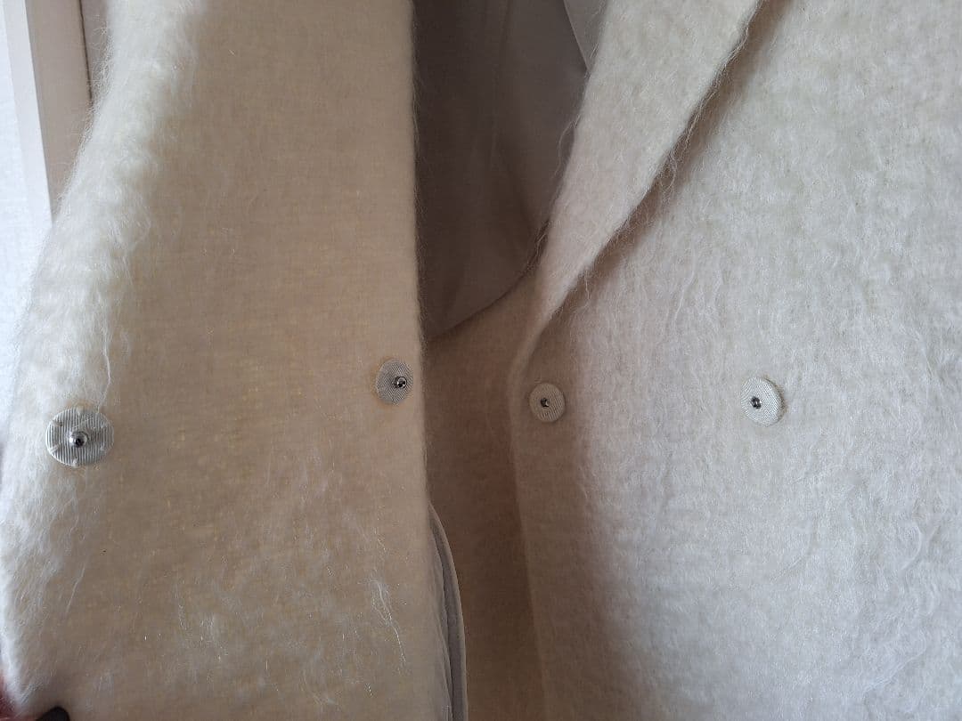 ebure エブール　モヘアリバーシャギーロングコート　オフホワイト