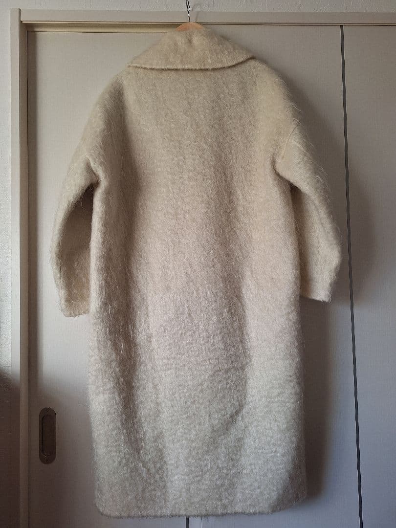 ebure エブール　モヘアリバーシャギーロングコート　オフホワイト