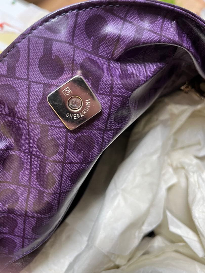 ゲラルディーニ　紫バッグ極美品