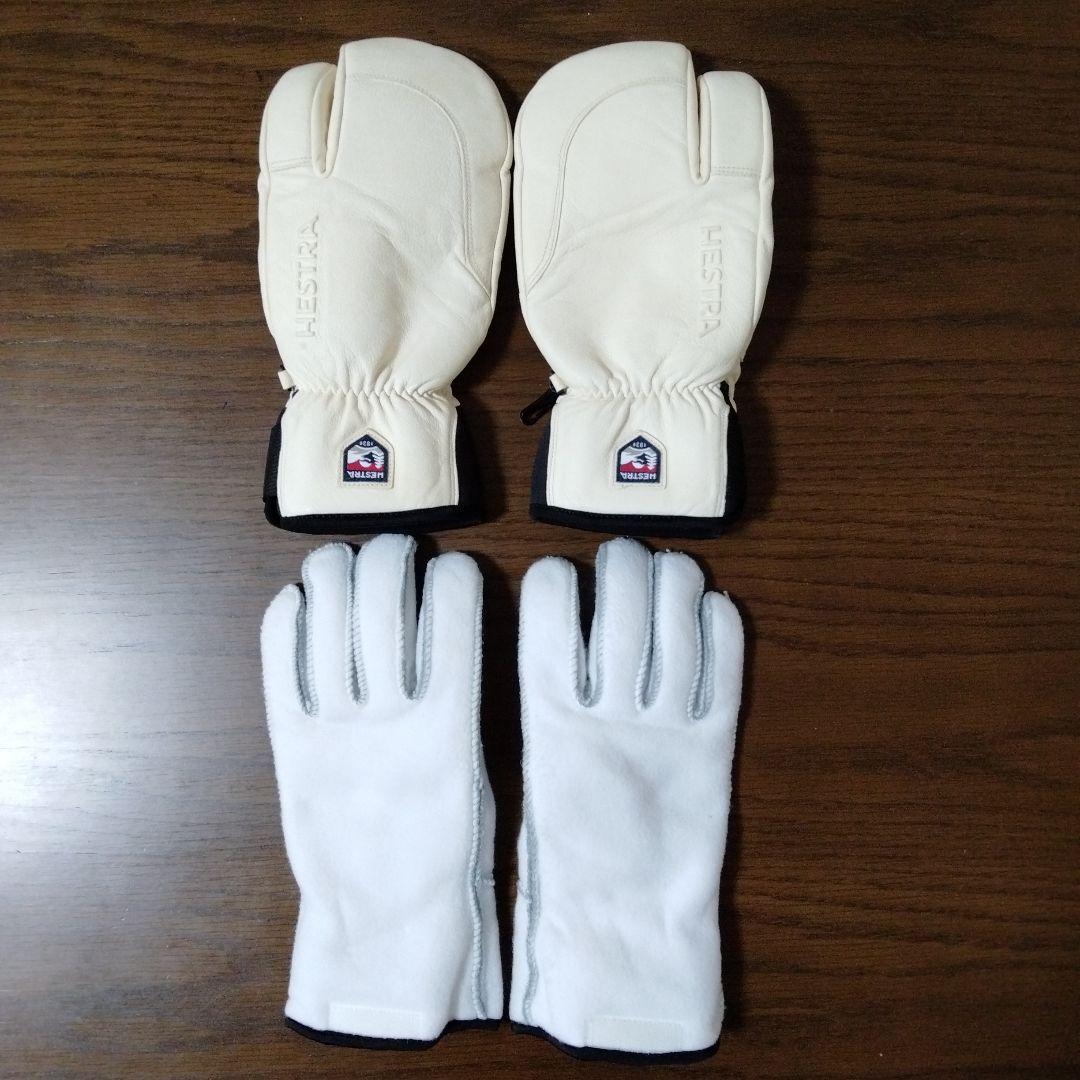 s*3様 Hestra ミトングローブ サイズ8 オフホワイト